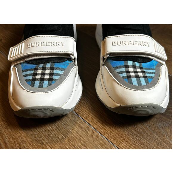 BURBERRY London England Blue Plaid Men's Sneakers Size EU 41 US 8 - Picture 6 of 11